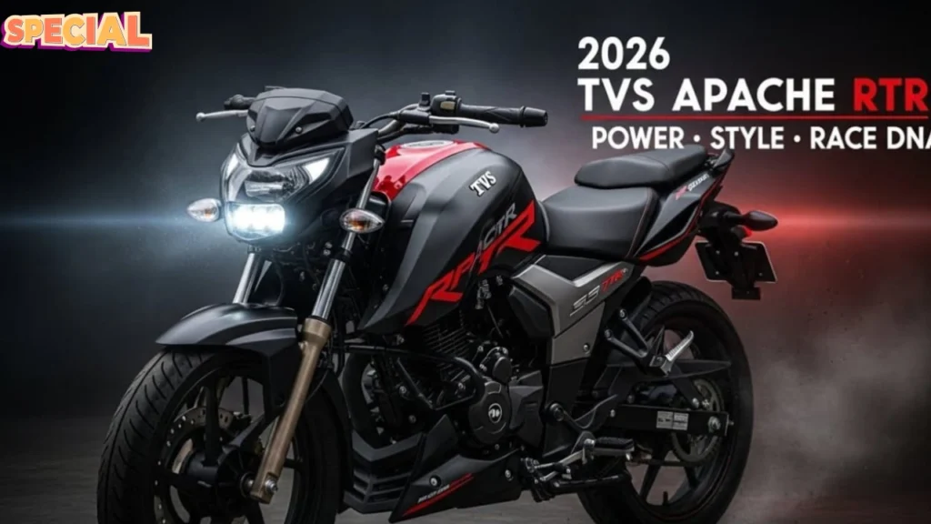 TVS Apache 160cc RTR 2026: ₹98,000 में नया मॉडल, स्पोर्टी डिजाइन, दमदार माइलेज और एडवांस फीचर्स